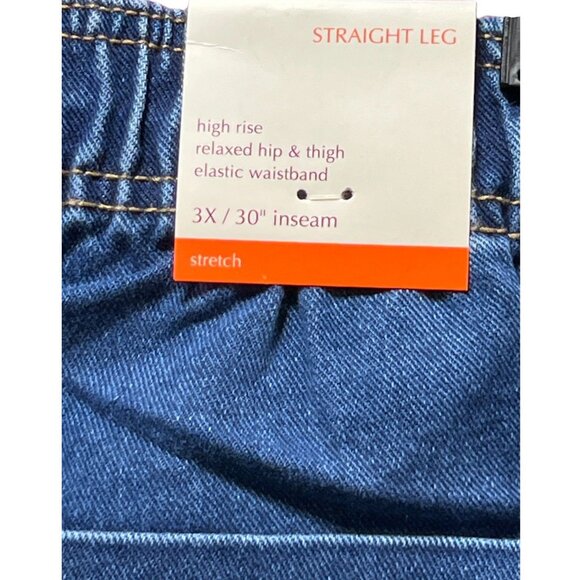 Knox Rose- Women's High-Rise Jeans Elastic Waistband Relaxed At Hips & Thighs-3X - Picture 11 of 14